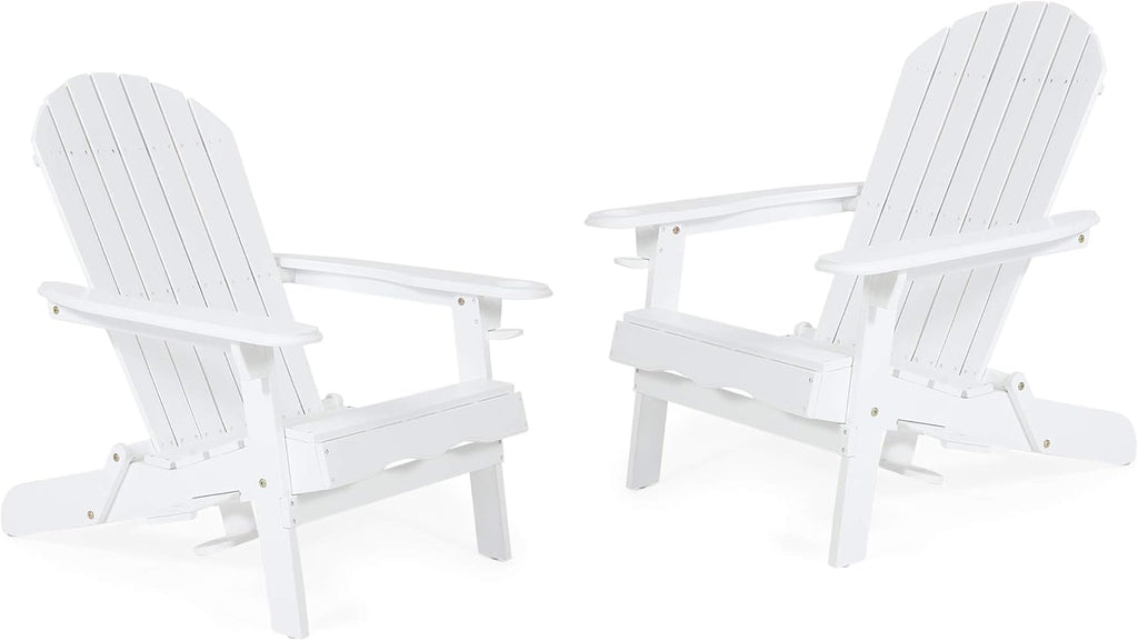 Acacia Wood Folding Adirondack Chairs Set of 2 Q172477
