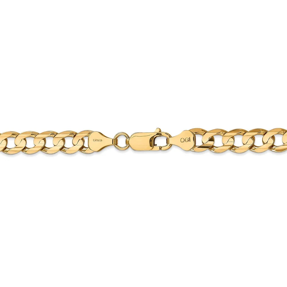 14kt Yellow Gold 22 inch Open Concave Curb Chain with Lobster Clasp L4107