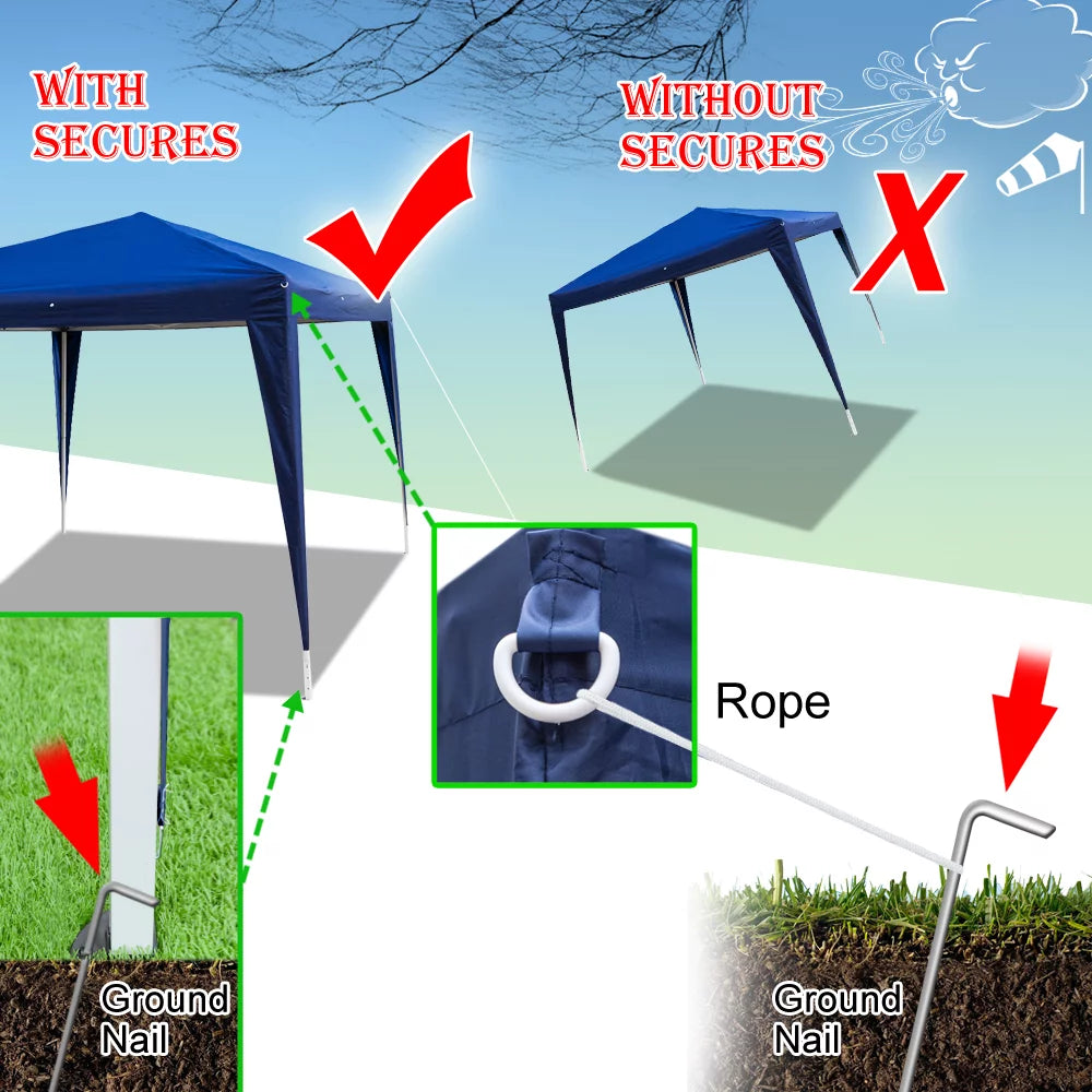 10 x 10FT Waterproof Oxford Pop Up Canopy Tent with Carry Bag D855602