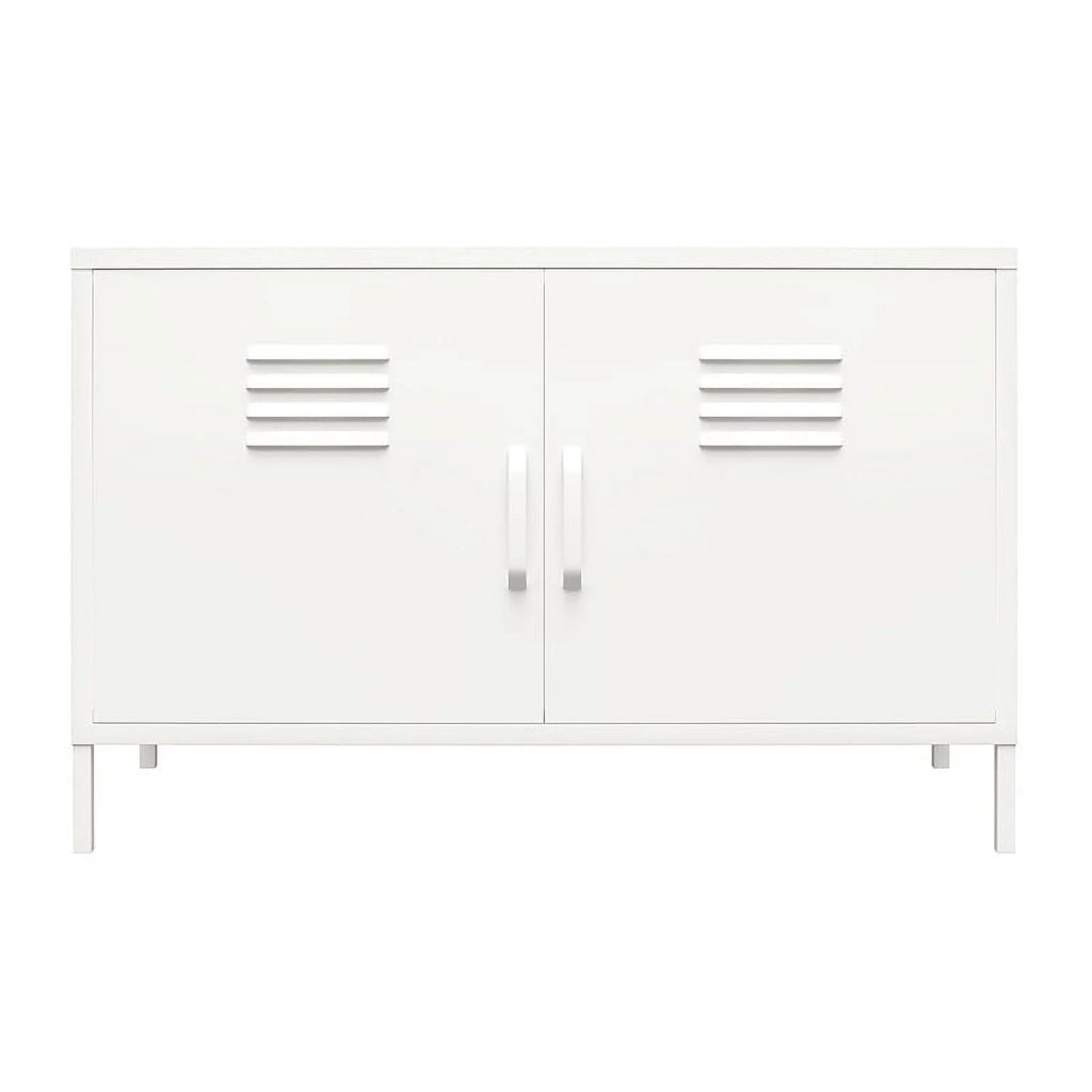 2 Door Metal Accent Cabinet in White F337130