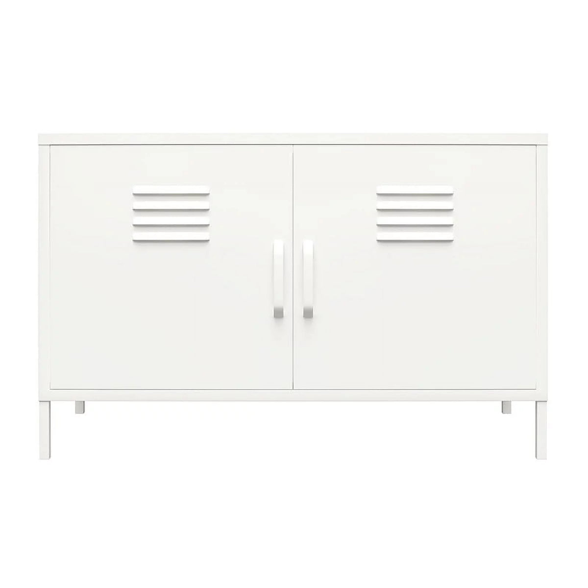 2 Door Metal Accent Cabinet in White F337130