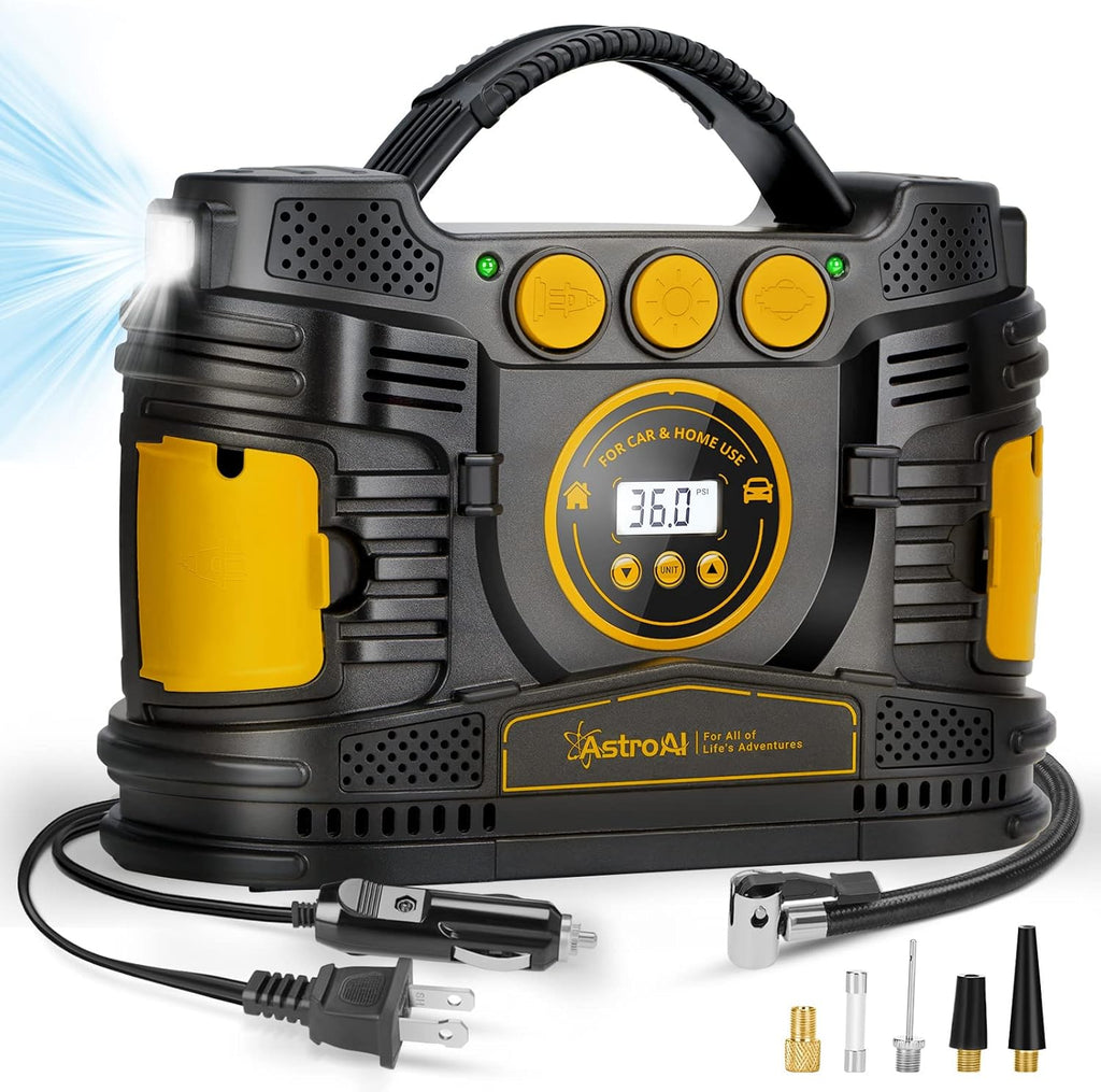 Portable Dual Motor Air Compressor Tire Inflator 120PSI with LED Light Z372