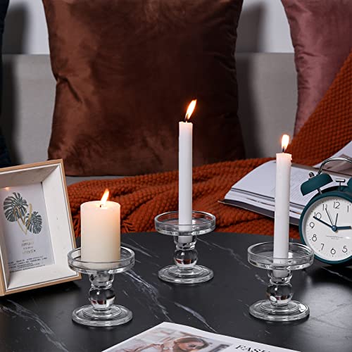 6 Pcs Clear Glass Candle Holders N283