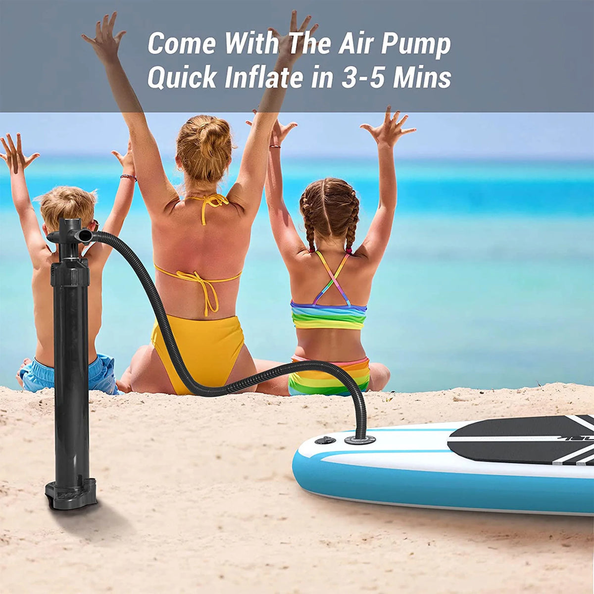 White & Blue Inflatable SUP Paddleboard with Accessories L37280