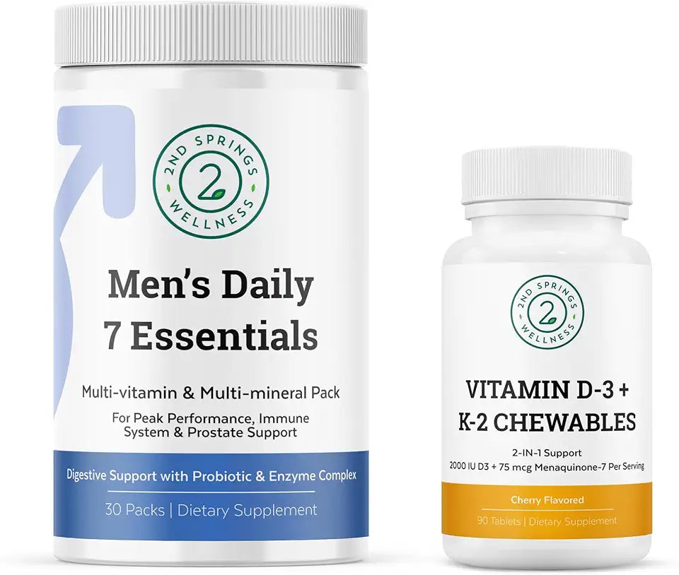 Men's Daily Essentials & Vitamin D3+K2 Bundle W4177