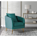 Marine Blue Accent Chair with Gold Legs K7219
