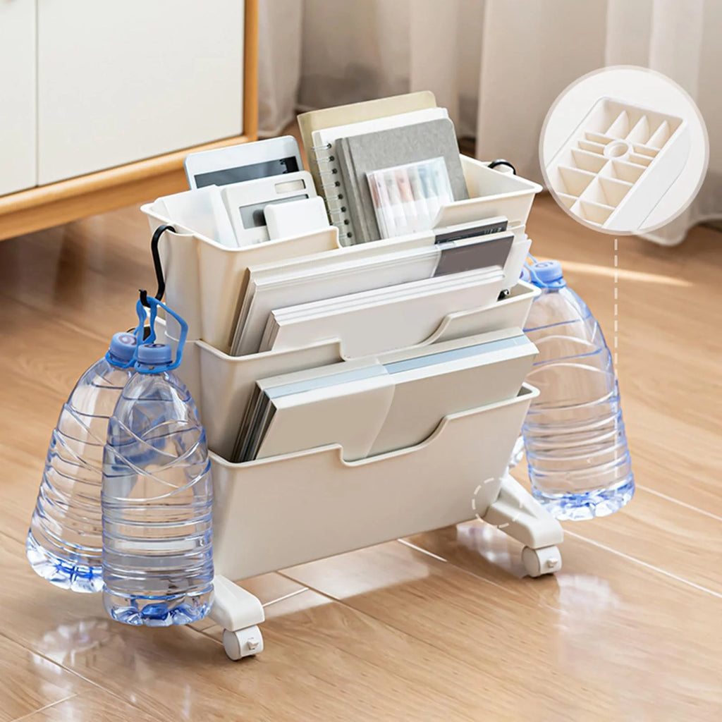 3 Tier Rolling Bookshelf with Caster Wheels U632524