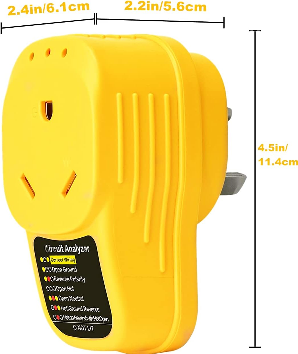 30 Amp Surge Protector Adapter Circuit Analyzer with LED Indicator Light, Pack of 2 M343