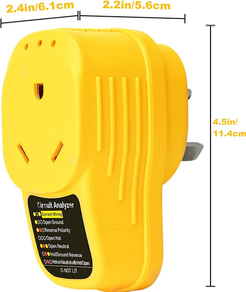 30 Amp Surge Protector Adapter Circuit Analyzer with LED Indicator Light, Pack of 2 M343
