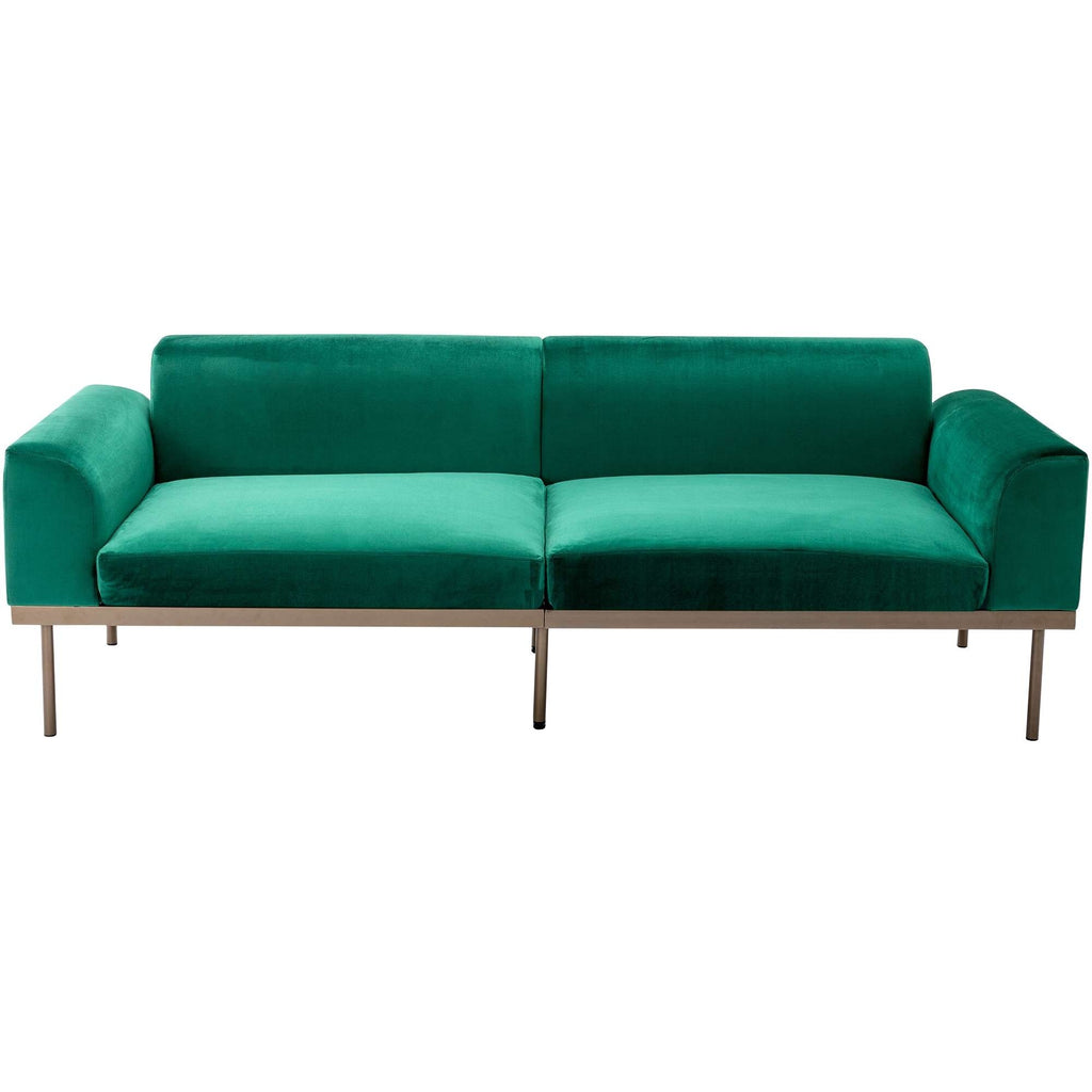 Green Velvet Loveseat Sofa with Two Pillows N8280