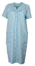 Aqua Snap-Front Duster Robe With Pockets C227706
