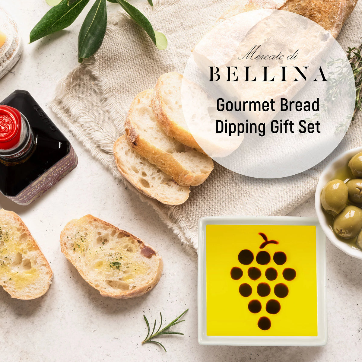 8.45 fl.oz. Balsamic Vinegar and Bread Dipping Plates Gift Set Q81888