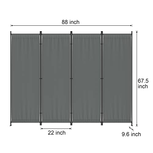 Black 4 Panel Folding Room Divider T920