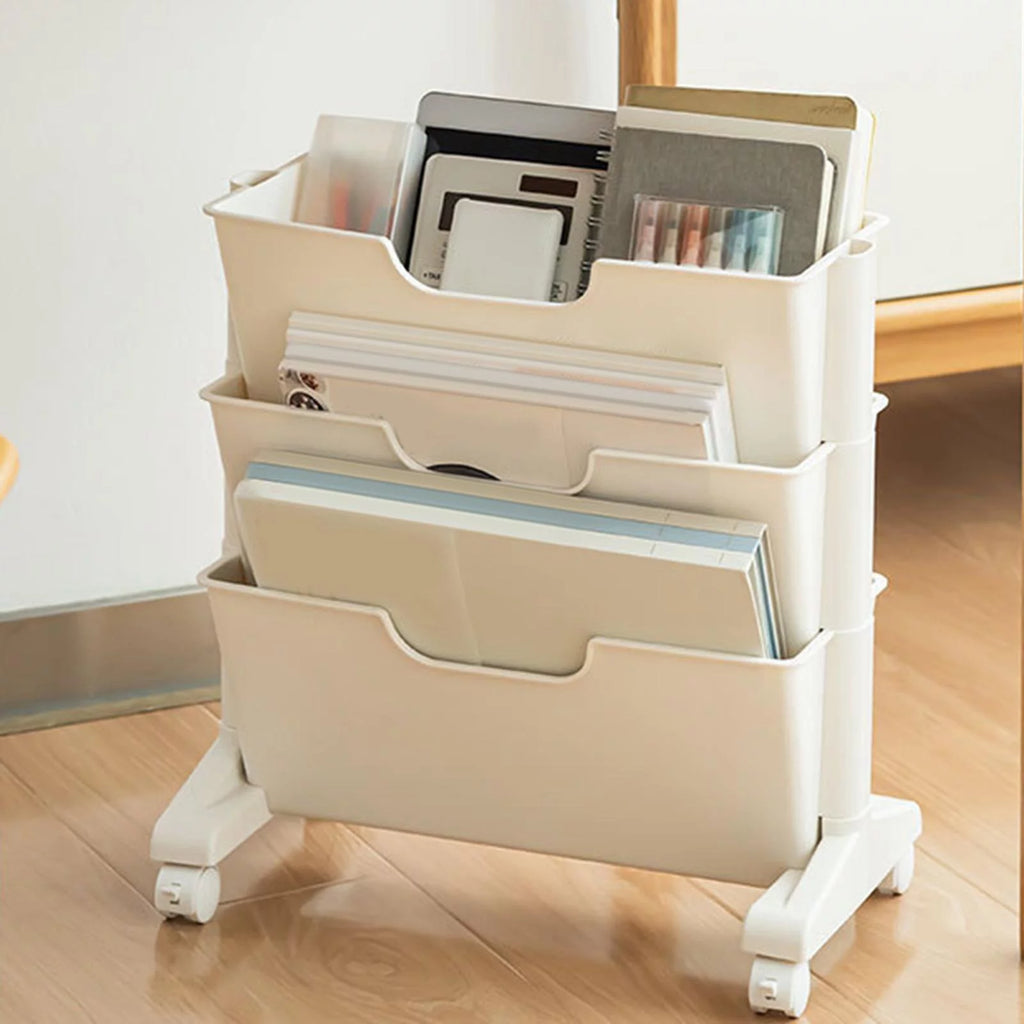 3 Tier Rolling Bookshelf with Caster Wheels U632524