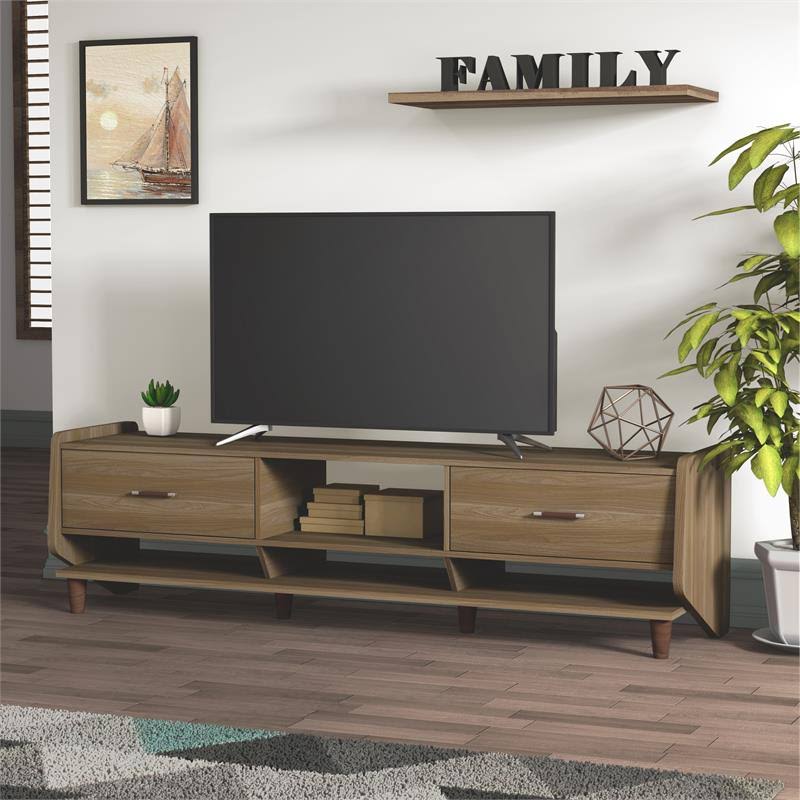 Walnut 70-Inch Wood TV Stand G89395