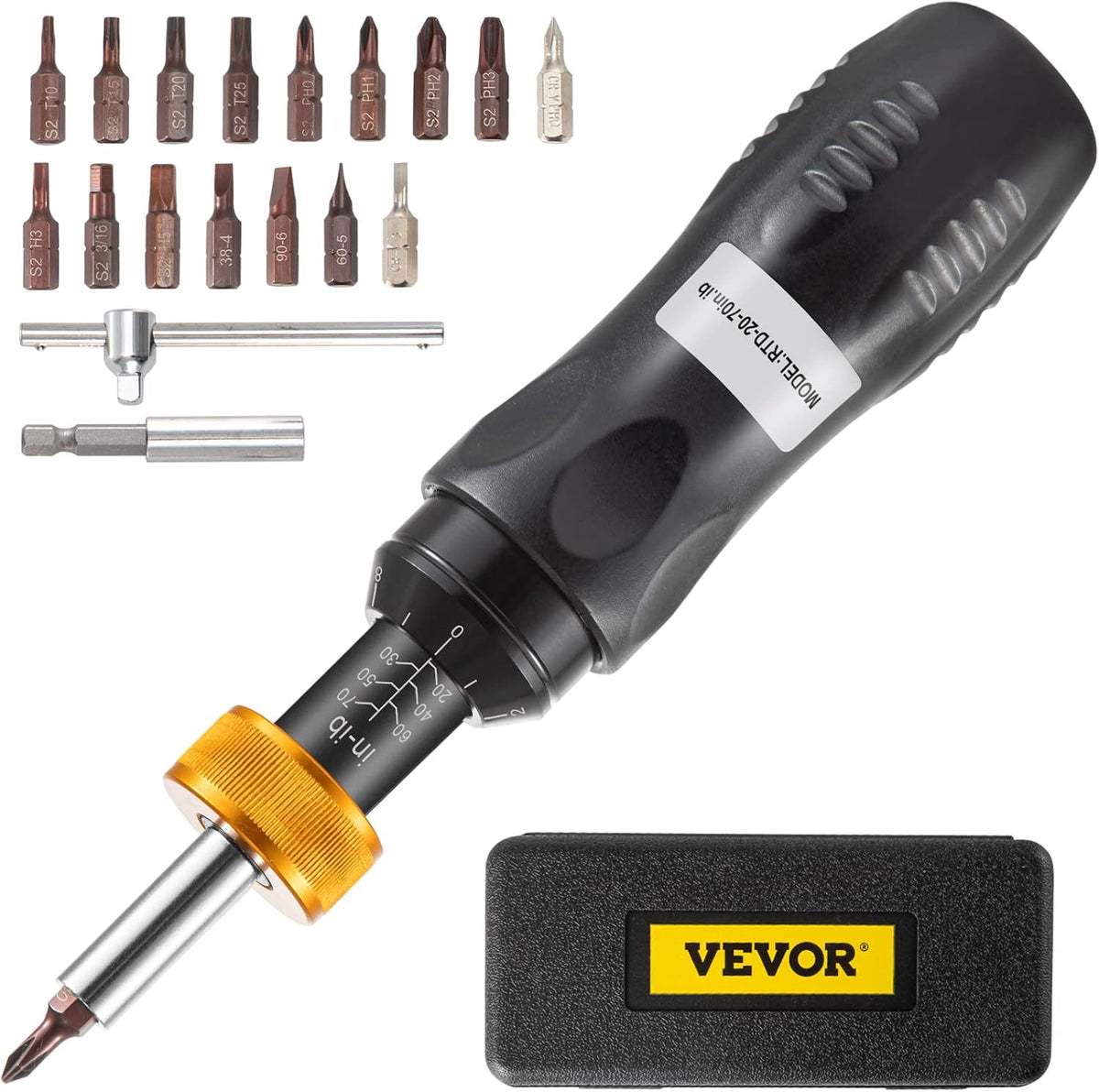 1/4 Drive Adjustable Torque Screwdriver with Bits & Case B7680