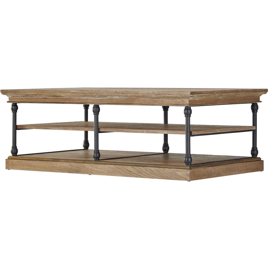 Brown Rectangular Storage Shelf Coffee Table J830