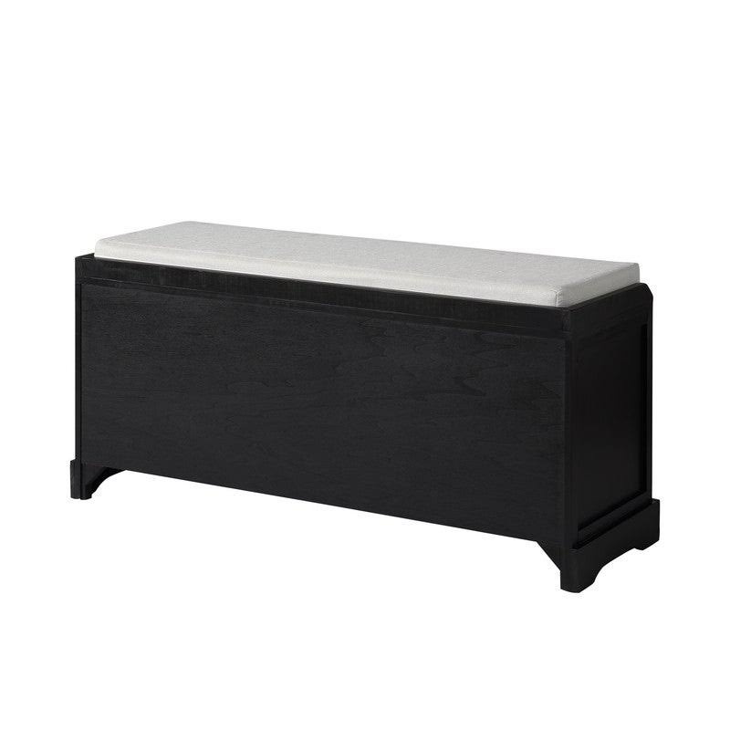 White Wood Storage Bench with 3 Drawers and 3 Baskets E56906