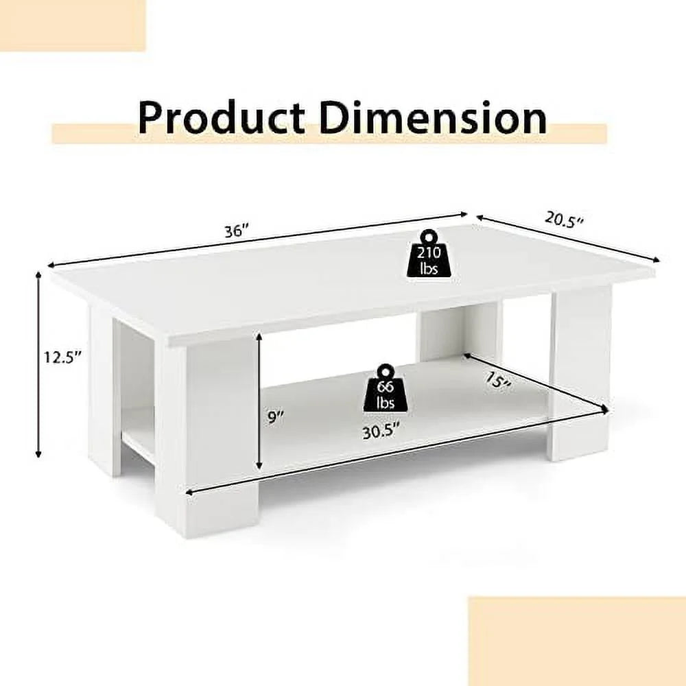 White Coffee Table with Storage O302351
