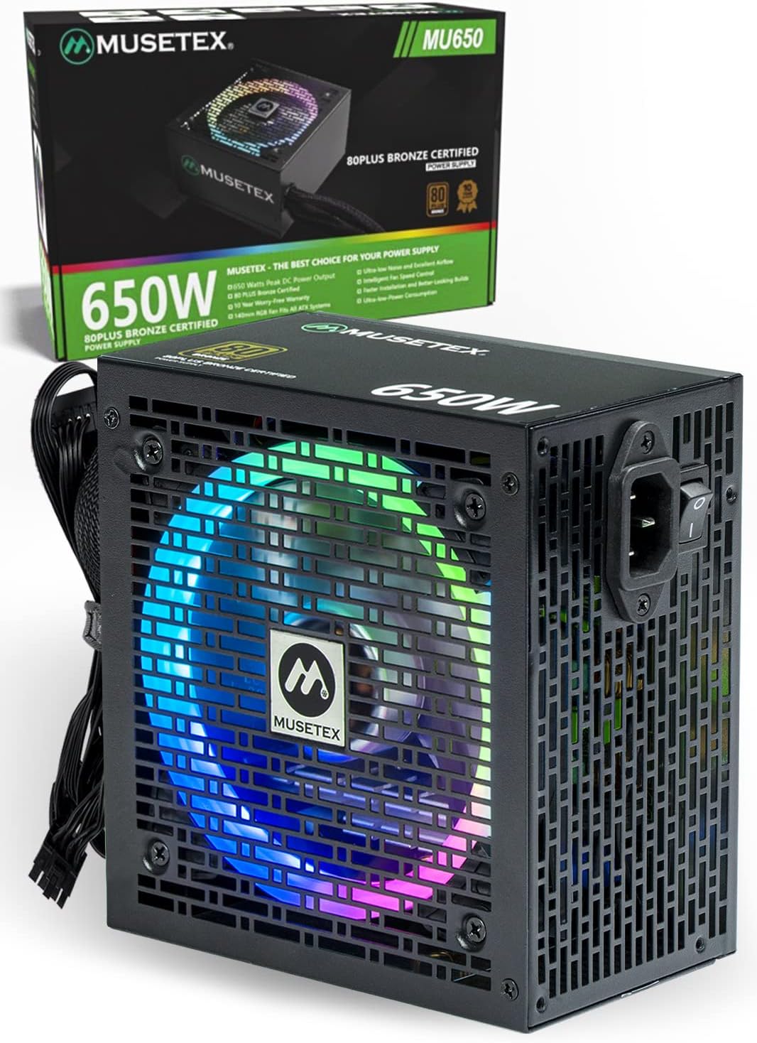 650 Watt 80+ Bronze Black PC Power Supply J584020