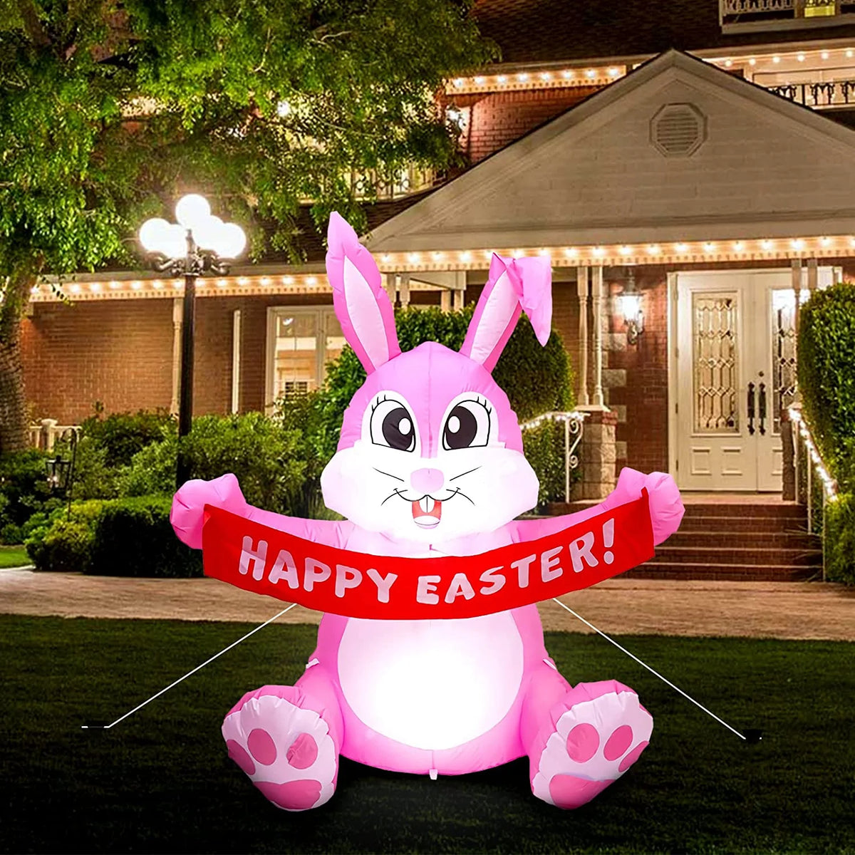 Easter Inflatable Bunny Yard Decorations with LED Lights A99485