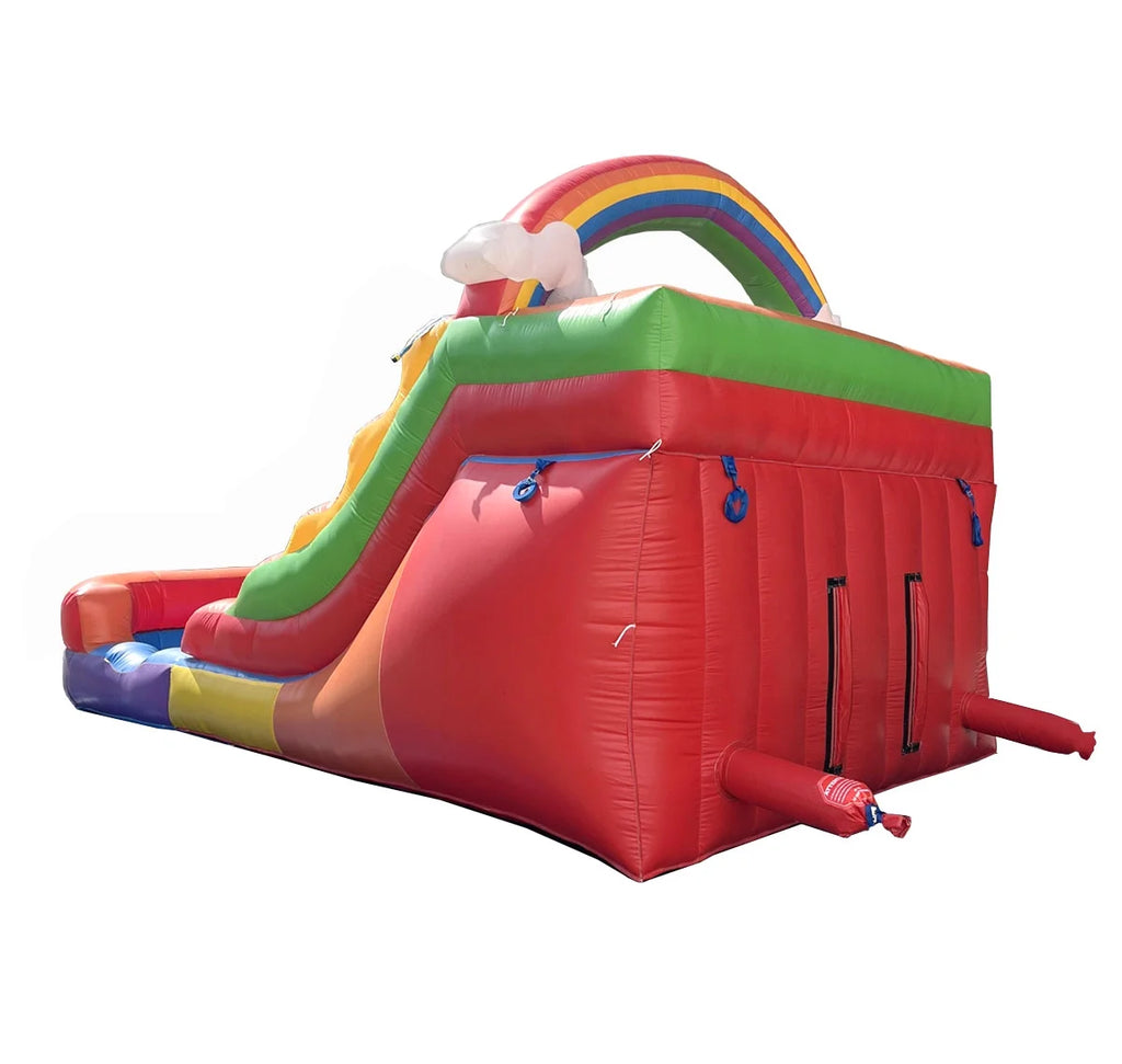 Rainbow Cloud Inflatable Double Water Slide with Blower, 13 Ft G464338