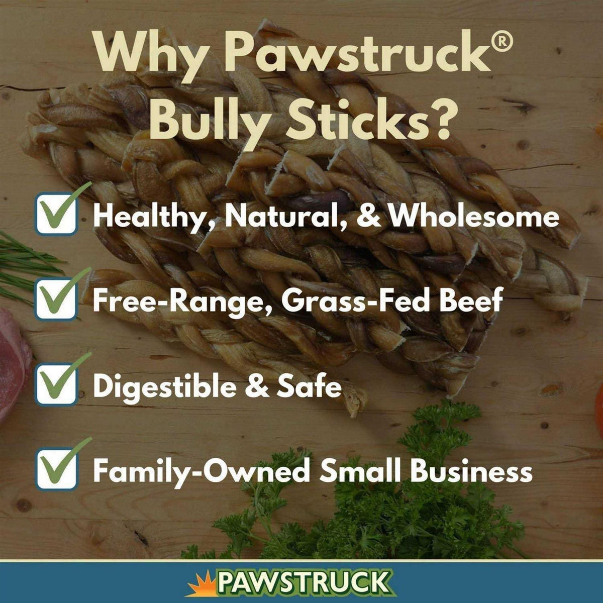 Braided Bully Sticks Dog Treats X677