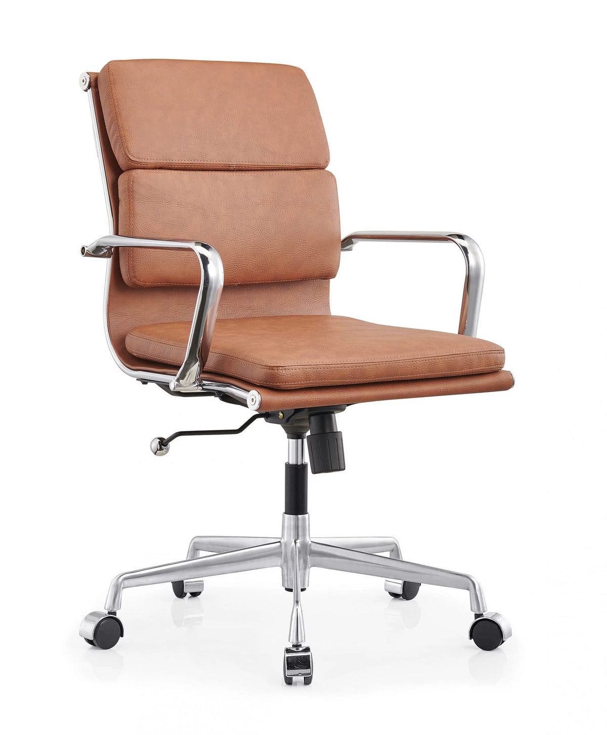 Brown Leather Adjustable Swivel Office Chair Y16522