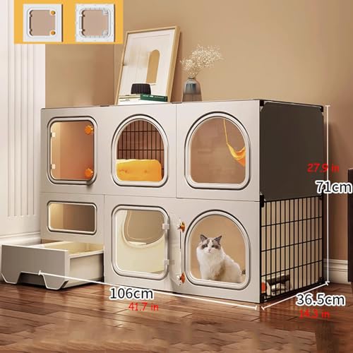 Large 2/3 Tier Cat Cage with Cat Litter Box W396969