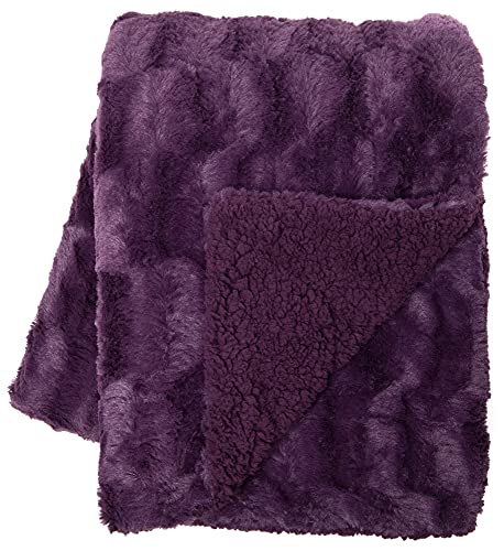 Gray Faux Fur Throw Blanket 50" x 65" D361