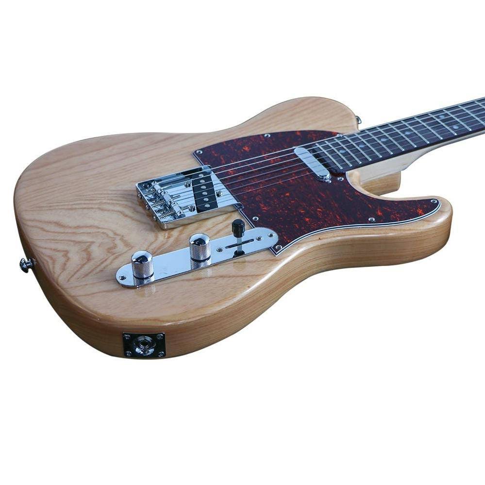 Natural Solid Ash Electric Guitar with Gig Bag Q593