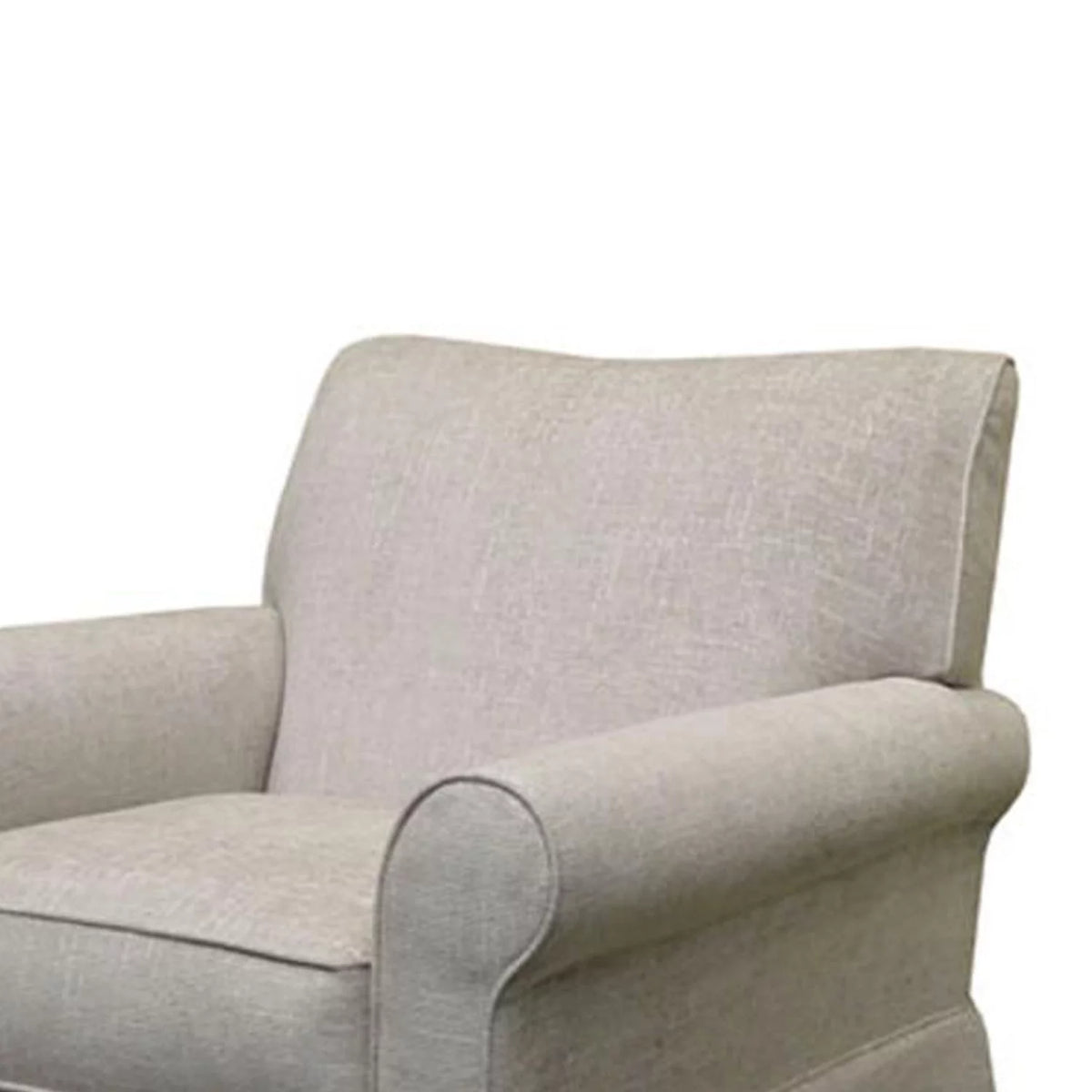 Off White Fabric Upholstered Swivel Glider Accent Chair F8886