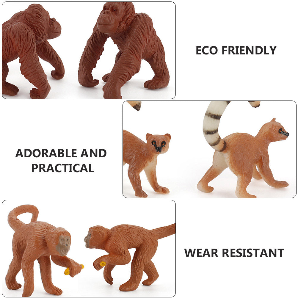 Monkey Animal Figurines Toys Figures Model Miniature Gorilla Figure Cake Kids Models Simulation Statue Zoo I23408