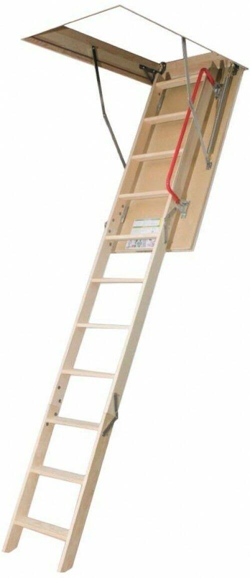 Adjustable Attic Ladder with Anti-Slip Steps Rubber Gasket E68377