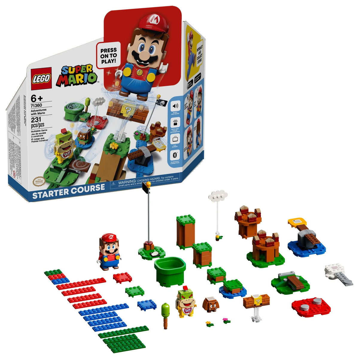 Buildable Super Mario Starter Course Set with Mario Figure and Bowser Jr. E116556
