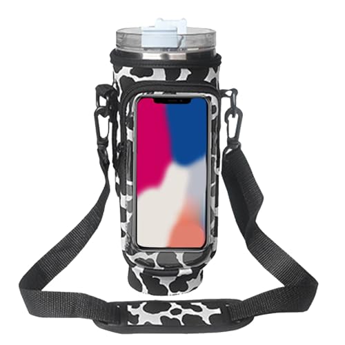 Neoprene Water Bottle Carrier Sling Bag with Strap and Phone Pocket Q244