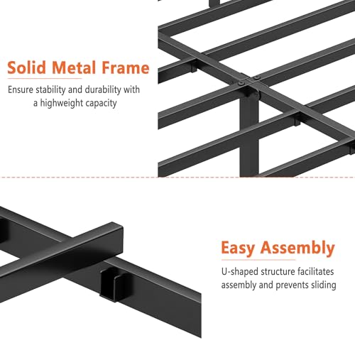 Full Metal Platform Bed Frame with Steel Slat Support X768