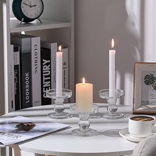 6 Pcs Clear Glass Candle Holders N283
