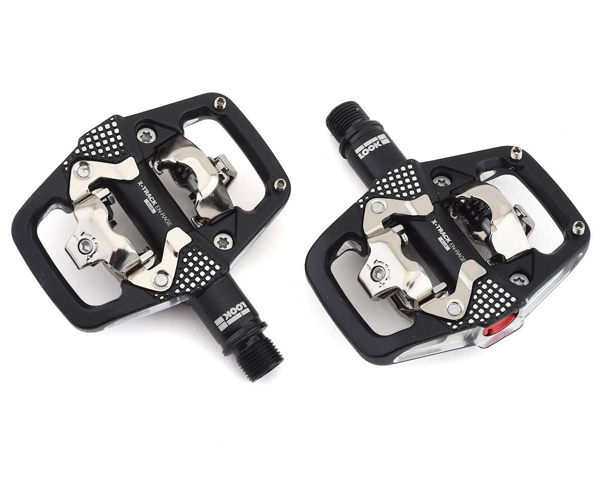 Black MTB Clipless Pedals Aluminum Body Cr-Mo Axle I1608