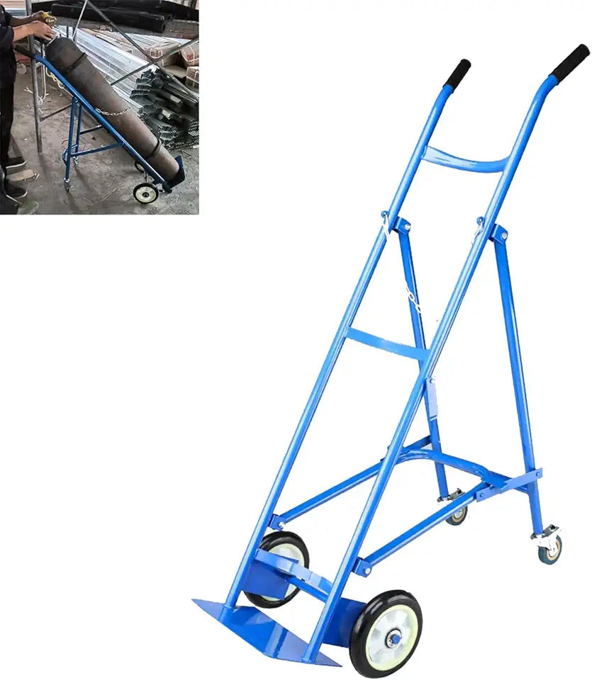 Steel Foldable Oxygen Tank Cart with Wheels M26682