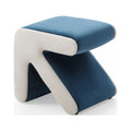 Blue+Beige Velvet Ottoman Footstool G115683
