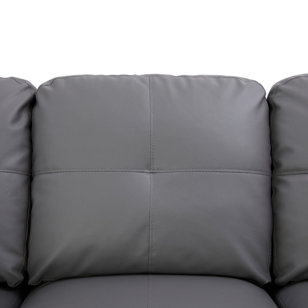 L-Shaped 3-Piece Sectional Sofa Couch, Dark Grey F428061