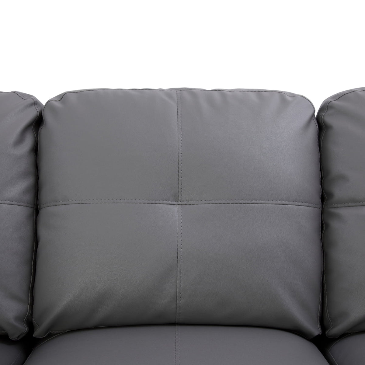 L-Shaped 3-Piece Sectional Sofa Couch, Dark Grey F428061