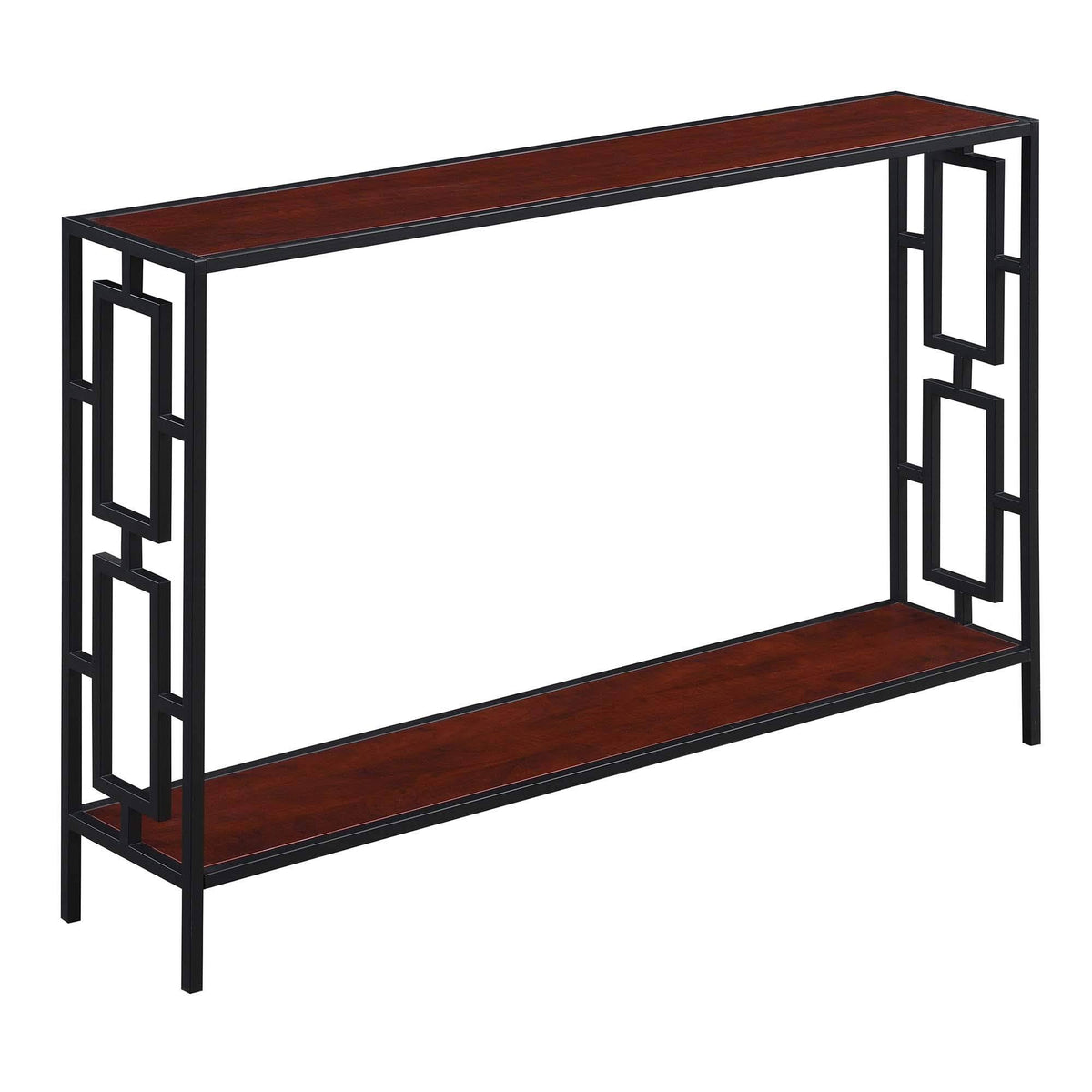 Metal Frame Console Table Cherry Black A117