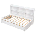 White Twin Bed with Bookcase and Drawers W181
