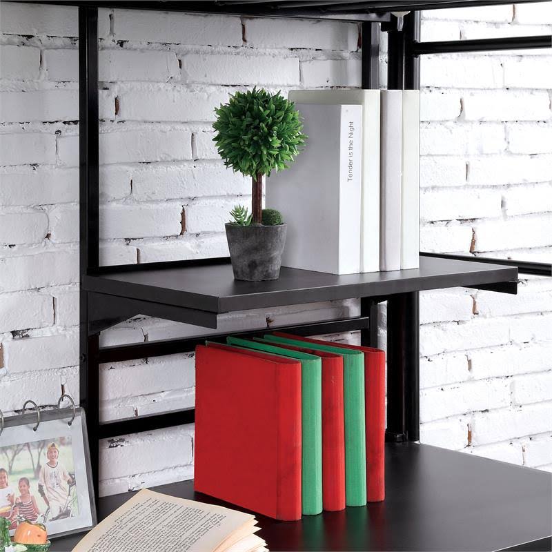 Black Metal Twin Over Workstation Bunk Bed J162