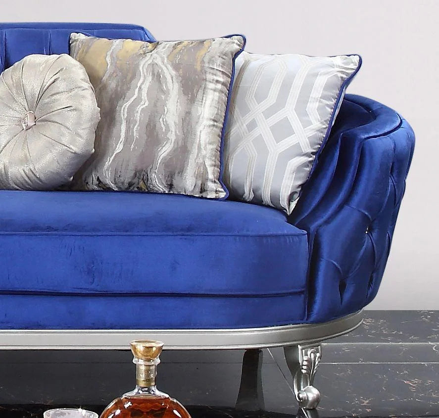 Blue Velvet Sofa Set 2Pc L790562