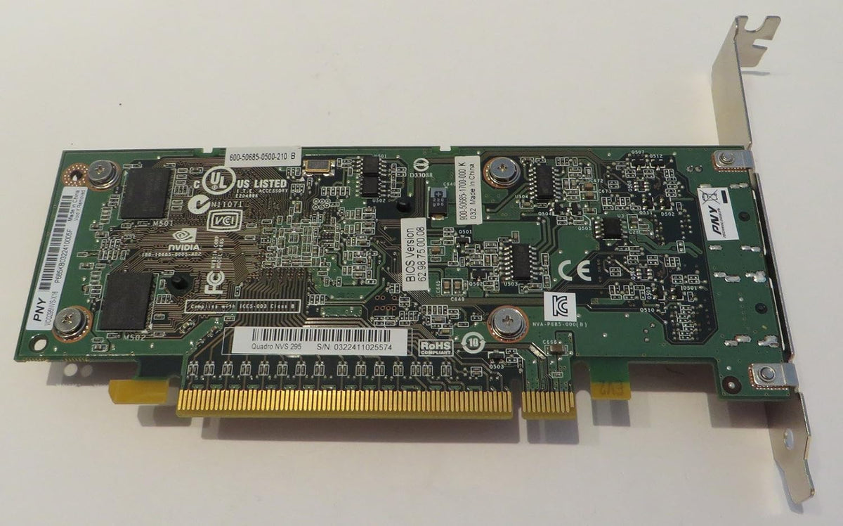 PNY Quadro NVS 295 256MB DDR3 2DisplayPort PCI-Express x16 Low Profile Video Card S7895