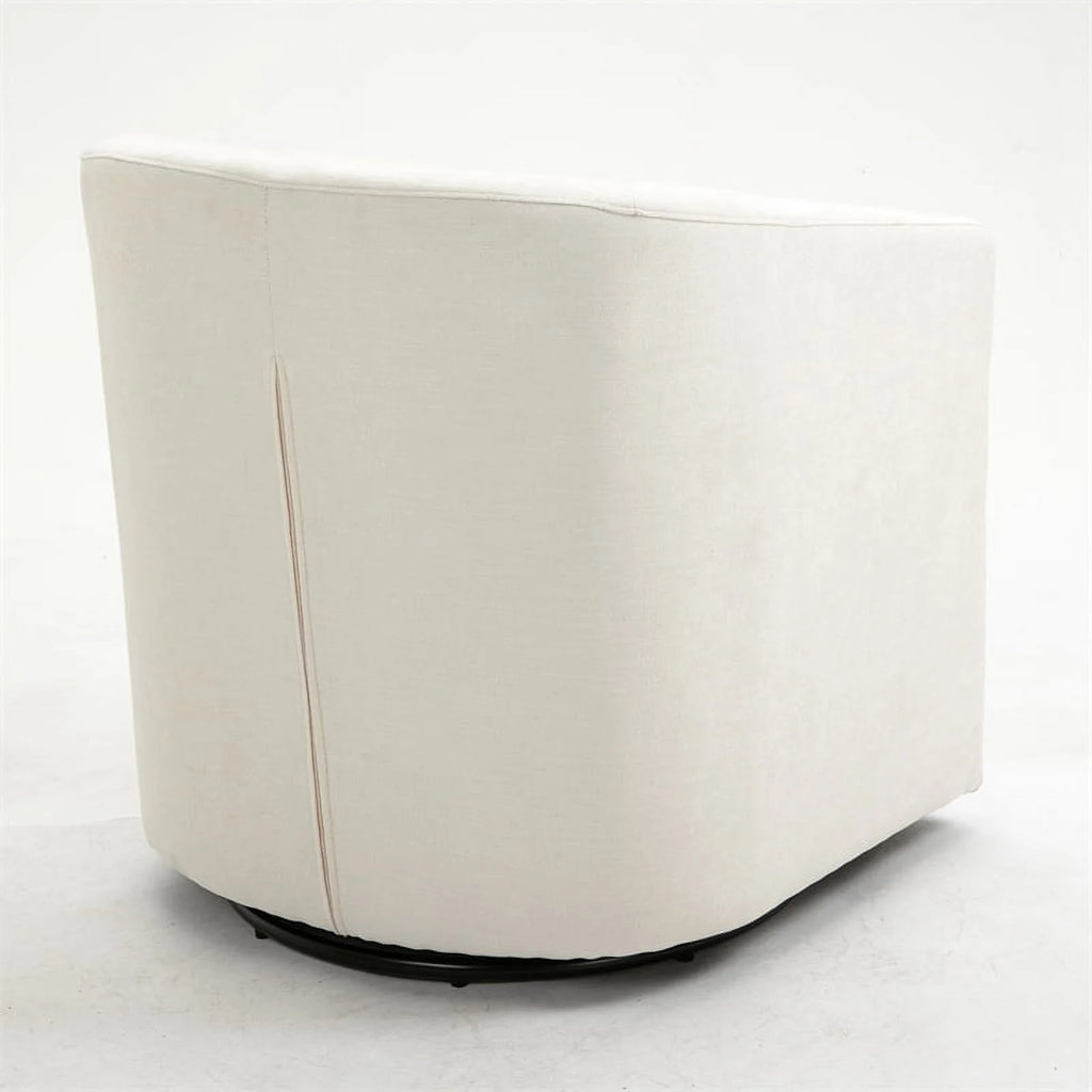 Beige Wood Swivel Upholstered Accent Chair B97400