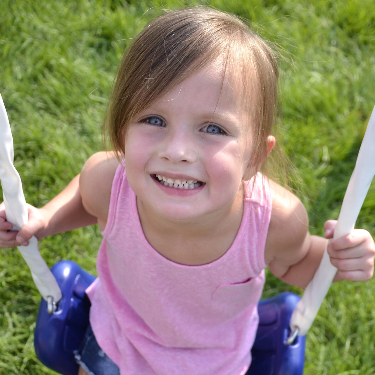 Metal Swing Set with 2 Swings and Slide U90748